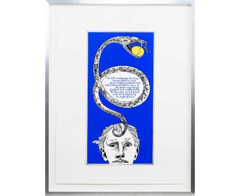 * ALASDAIR GRAY (SCOTTISH 1934 - 2019), FROM THE SOUL'S PROPER LONELINESS limited edition silkscreen print on paper, signed, 