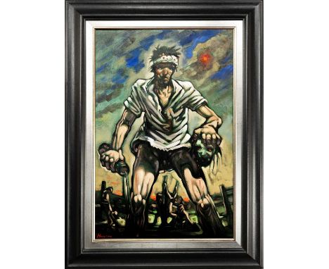 * PETER HOWSON OBE (SCOTTISH b. 1958), LAND OF COCKAIGNE  oil on canvas, signedframedimage size 91cm x 61cm, overall size 118