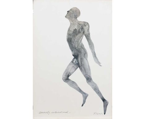 * DAME ELISABETH FRINK (BRITISH 1930 - 1993), RUNNING MAN, FOR AMNESTY INTERNATIONAL offset lithograph print on paper, signed