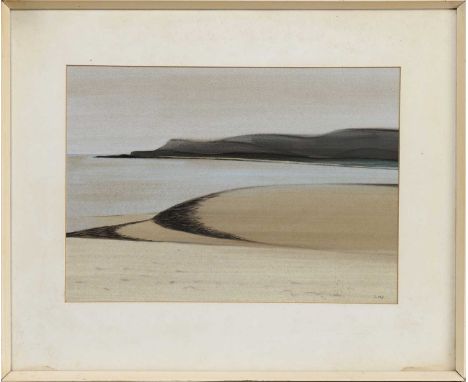 * BET LOW RSW ARSA RGI DLitt (SCOTTISH 1924 - 2007), SANDY BAY pastel on paper, signed, titled versomounted, framed and under