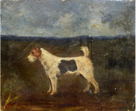 ENGLISH SCHOOL (20th century)
Portrait of a Terrier
Oil on canvas
Signed with initials
36 x 31 cm, unframed CONDITION REPORTS