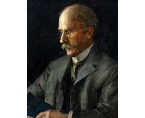 ENGLISH SCHOOL (20th century)
Portrait, Possibly of Rudyard Kipling
Oil on canvas
54 x 71 cm, framed CONDITION REPORTS: Gener