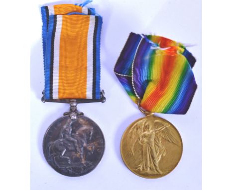 MEDAL GROUP; An original WWI First World War Medal pair for a Private Collins 29740 Dorset Regiment.