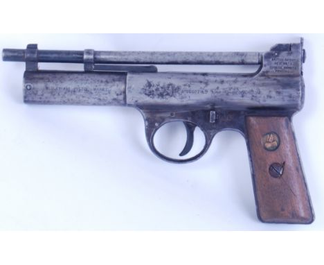 WEBLEY; An original vintage Webley Pistol Mk1 air pistol, inscribed for Webley & Scott Ltd Birmingham & London. Patent No. to