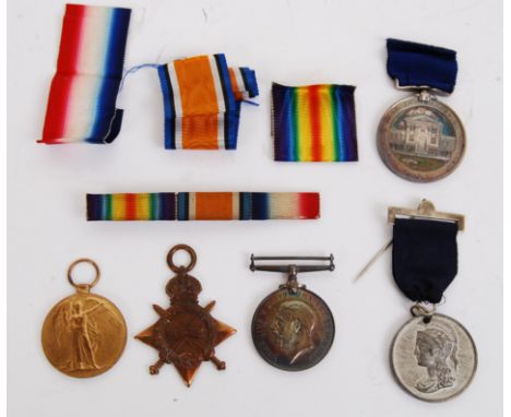 MEDAL GROUP: A First World War WWI 179 Pte E. Harris RAMC medal group - Victory Medal, 15-15 Star and War Medal. Along with a