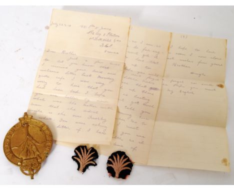 WWI LETTER: A fascinating First World War WWI interest 1st Battalion Welsh Guards letter ' Dear Brother.. '. Along with the s