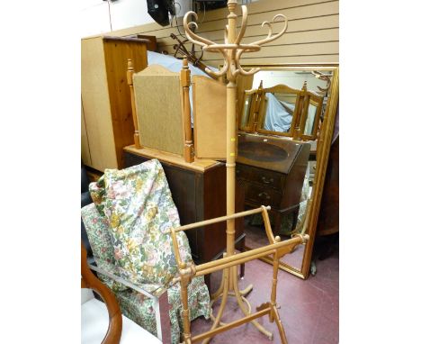 Light wood hat and coat stand and a towel airer