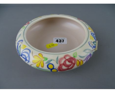 Poole pottery hand painted shallow bowl