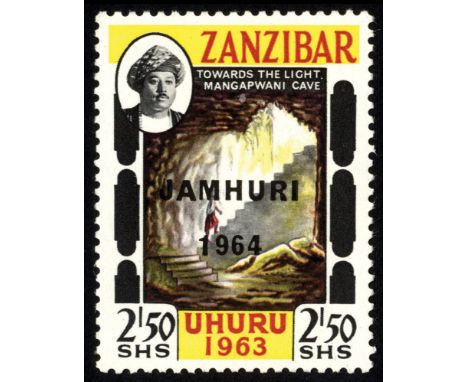 Zanzibar. 1964 2s50 with Bradbury Wilkinson JAMHURI overprint, unmounted mint with green omitted. SG 433a (£160)