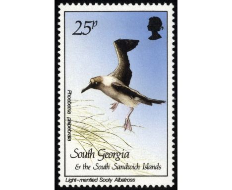 South Georgia & South Sandwich Islands. 1987 25p Light-mantled Sooty Albatross, unmounted mint with inverted watermark. A rar