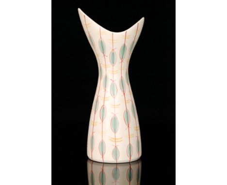 A Poole Pottery Freeform shape 724 vase of elliptical form decorated in the PY pattern, printed and painted marks, height 36.