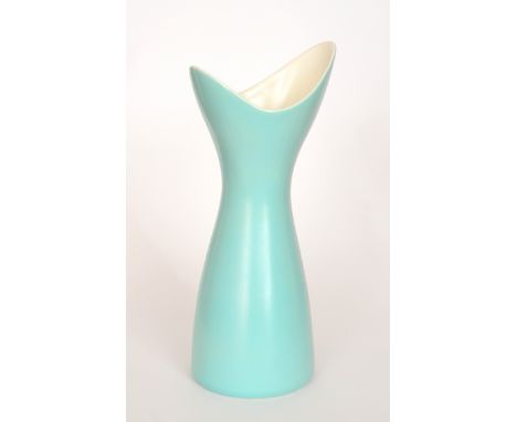 A Poole Pottery Freeform shape 724 vase designed by Alfred Read decorated in pale blue, printed mark, height 36cm