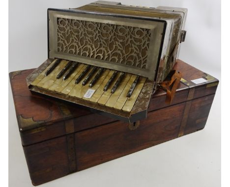 Pietro Piano accordion and Victorian rosewood lap desk Condition Report Click here for further images, condition, auction tim