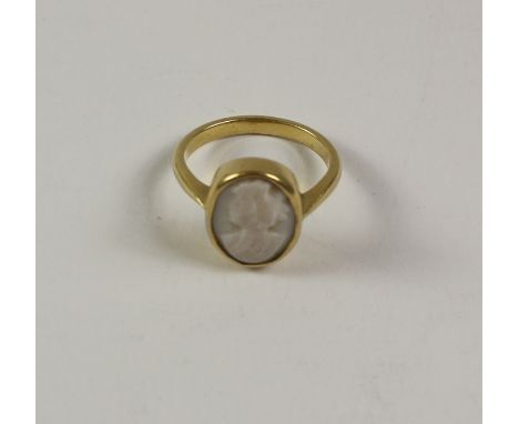 Gold cameo ring tested to 18ct approx 5gm Condition Report Click here for further images, condition, auction times & delivery