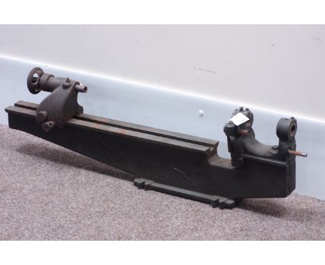 Metal working lathe bed, various precision metal working jigs, vices etc... and box of tools  Condition Report Click here for