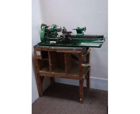 Myford precision metal working lathe, on bench, with user guides, cutting blades and accessories  Condition Report Click here
