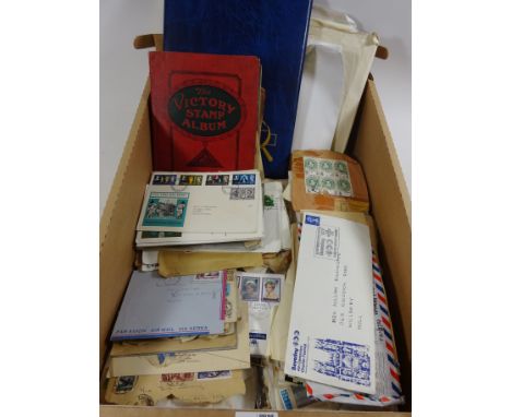 Stamps and first day covers in three albums and loose in one box Condition Report Click here for further images, condition, a
