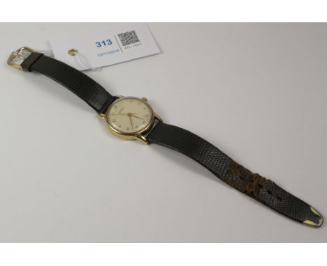 Gentleman's mid 20th century Vertex Swiss made gold manual wristwatch hallmarked 9ct on leather strap Condition Report Click 