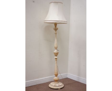 Italian style cream painted standard lamp