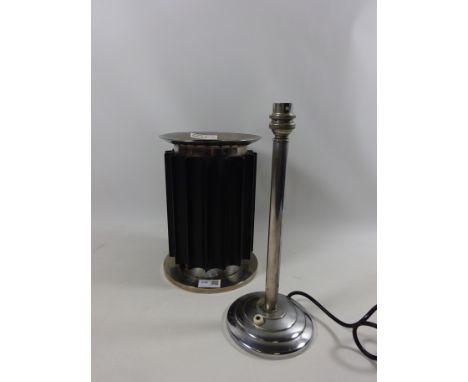 Chrome Art Deco style lamp and another Condition Report Click here for further images, condition, auction times &amp; deliver