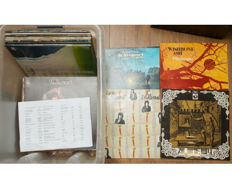 A collection of approximately 38 records, Prog Rock, 70s and 80s including The Incredible String Band, Leonard Cohen, Cream, 