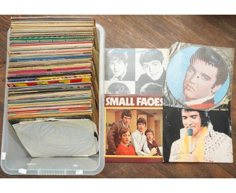 A collection of LP's including Rock &amp; Roll of the 1960s and 70s, including Elvis Presley and Roy Orbison, Jerry Lee Lewis