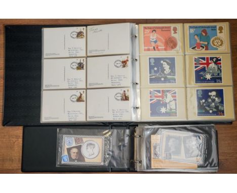 Two albums of First Day issues, stamp postcards, letter cards and postcards, British and Foreign, late Victorian to Elizabeth