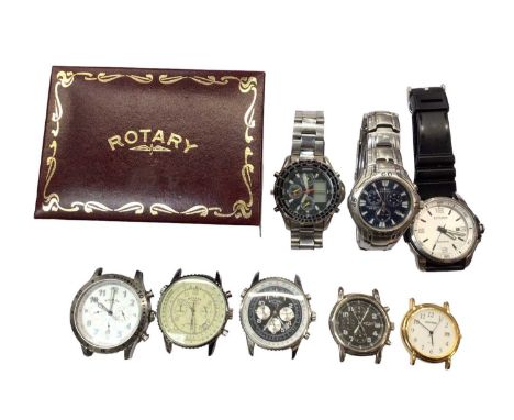 Selection of watches to include two Rotary Chronospeed, two other Rotary, two Citizen Eco-Drive and two Sekonda