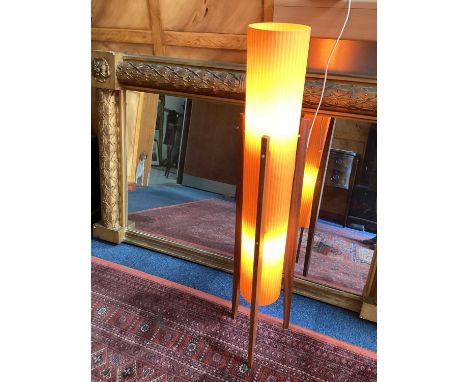 Mid century freestanding orange Rocket lamp