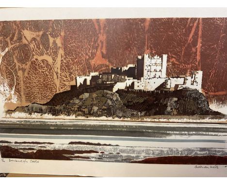 Norman Wade, lithograph - Bamburgh Castle, signed and dated '74, numbered 69/120, unframed