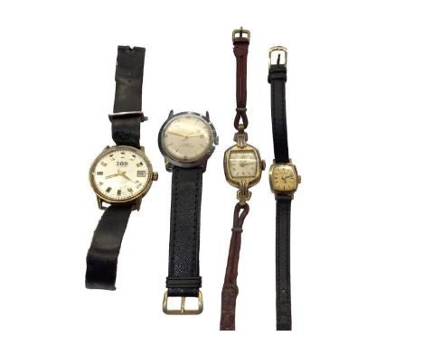 Four vintage wristwatches to include an IOR 10 years, Umf Ruhla, Timex and Sekonda