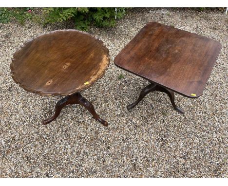 Georgian mahogany occasional table, with rounded square top raised on tripod cabriole legs and paw feet, 60cm wide x 58cm hig
