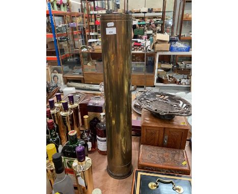 Large brass shell case stick stand