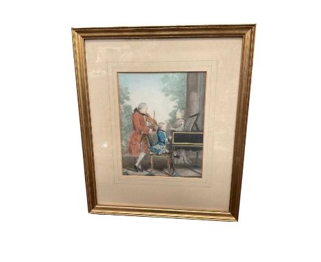 A. Schieferdecker after Louis de Carmontelle aka Louis Carrogis (1717-1806). Hand-coloured lithograph, depicting Mozart as a 
