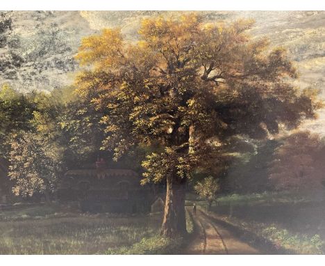 Late 19th century oil on board, landscape with cottage, signed and dated R. Filler 1890, 52 x 76cm