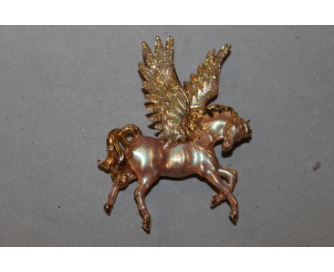 A KIRKS FOLLY PEGASUS ENAMEL BROOCH