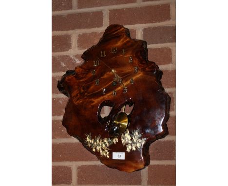 A NATURAL WOOD CREATIONS HAND CRAFTED WALL CLOCK