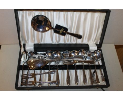 A CASED SPOON & FORK SET
