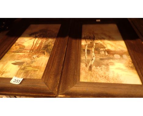 Pair of oak framed prints of Norfolk