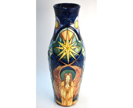 A large Moorcroft vase decorated in the 'Cathedral' pattern, limited edition 52/100, signed by Rachel Bishop, impressed and p