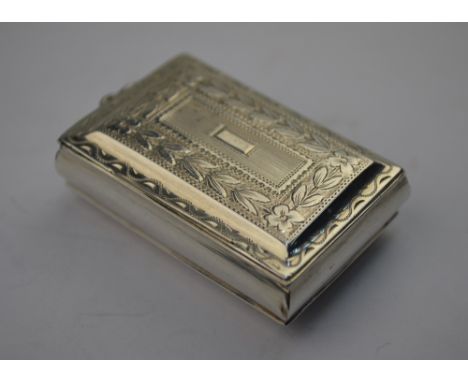 A George IV silver fob snuff-box with foliate-engraved case and end suspension-ring, John Bettridge, Birmingham 1821
