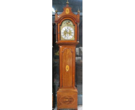 Crawford, Scarboro, an 18th/19th century mahogany longcase clock, the eight day movement with arched brass and silvered dial 