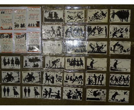 A collection of eighty-one photochrom silhouette postcards, many by G E Shepheard: American Silhouette (8), Special Constable
