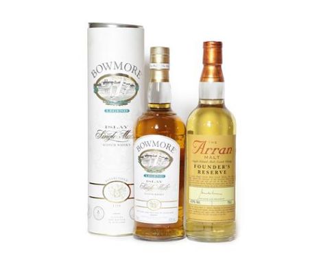 Bowmore Legend Islay Single Malt Scotch Whisky, 40% vol 700ml, in original cardboard tube (one bottle), The Arran Malt Founde