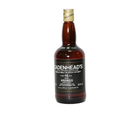 Ardbeg 1975 16 Years Old Single Malt Scotch Whisky, Cadenhead's Special Individual Cask Bottling, distilled 1975, bottled 199