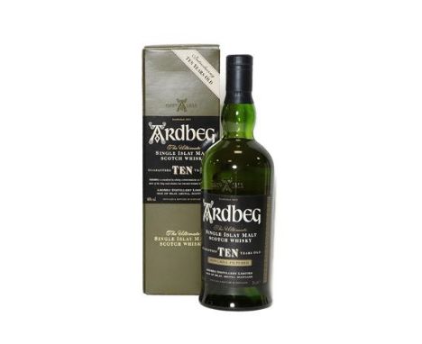 Ardbeg 10 Year Old Single Malt Scotch Whisky, 46% vol 70cl, in original cardboard sleeve (one bottle)