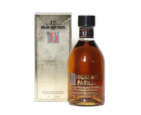 Highland Park 12 Years Old Orkney Malt Scotch Whisky, 1980s bottling, 43% vol 75cl, in original cardboard sleeve (one bottle)