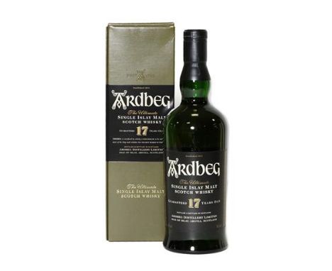 Ardbeg 17 Year Old Single Malt Scotch Whisky, 40% vol 70cl, in original cardboard sleeve (one bottle)