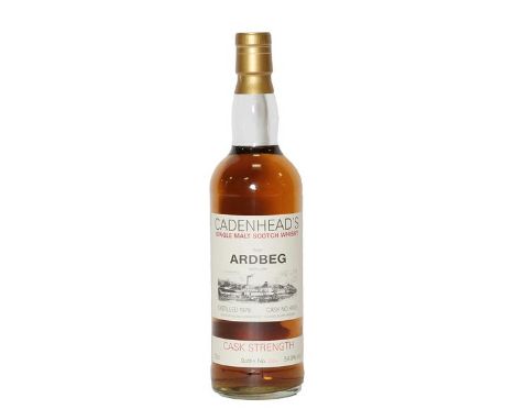 Ardbeg 1978 Single Malt Scotch Whisky, Cadenhead's cask strength bottling, bottle number 202 54.9% vol 70cl (one bottle)