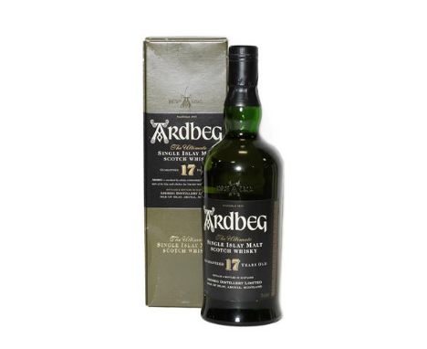 Ardbeg 17 Year Old Single Malt Scotch Whisky, 40% vol 70cl, in original cardboard sleeve (one bottle)